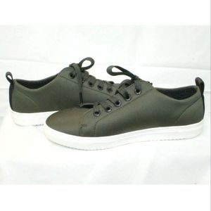 Onia Levi sneakers shoes neoprene solid deep sage dark green like new size 8